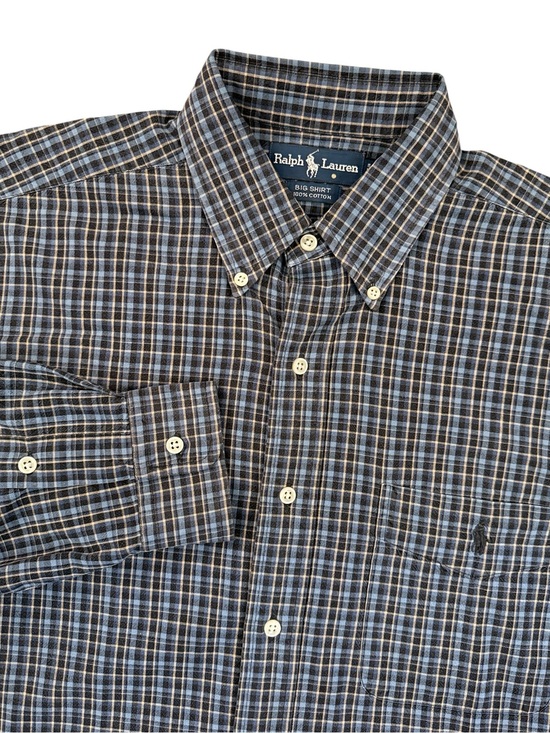 Polo Ralph Lauren Other - Polo Ralph Lauren Big Shirt Plaid Button Down Cotton Oversized Medium Blue